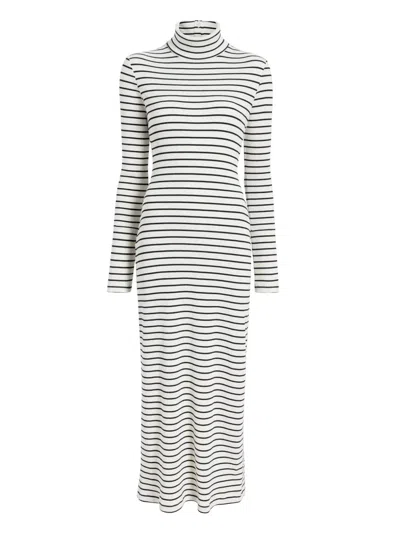 Proenza Schouler White Label Frances Striped Turtleneck Midi Dress In White