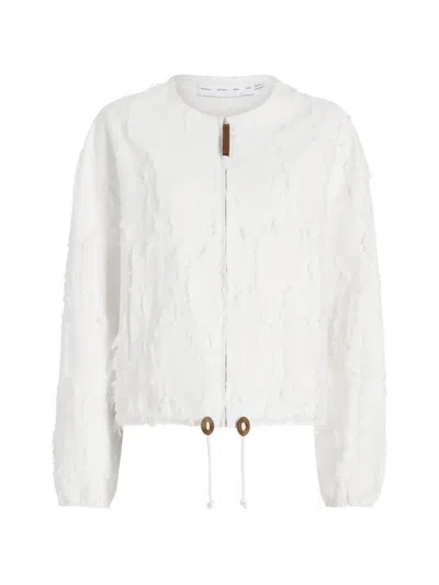 Proenza Schouler White Label Madigan Cotton-blend Jacquard Jacket In White