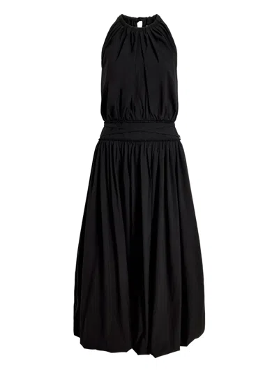 Proenza Schouler White Label Gathered Halterneck Dress In Black