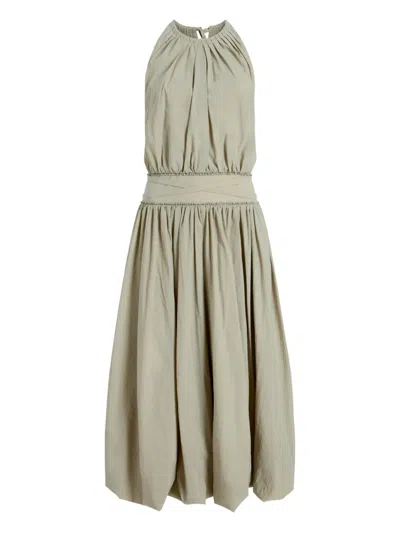 Proenza Schouler White Label Gathered Halterneck Midi Dress In Gray