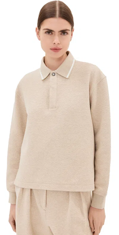 Proenza Schouler White Label Genevieve Knit Pullover In Cloque Oatmeal Melange