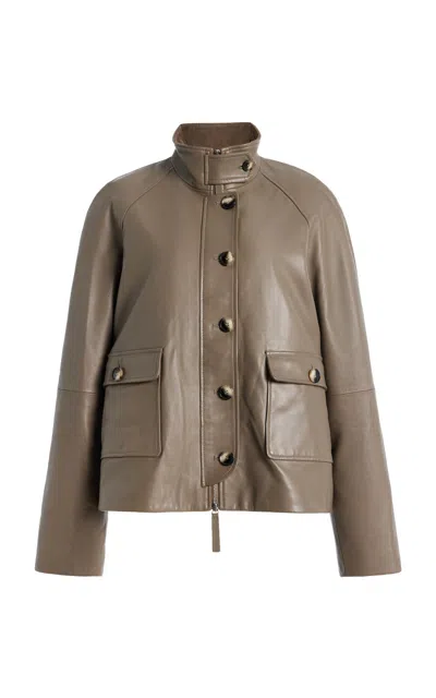 Proenza Schouler White Label Gio Leather Jacket In Brown