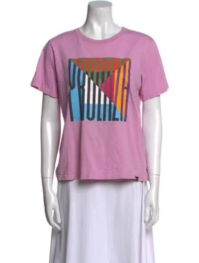 Pre-owned Proenza Schouler White Label Graphic Print Crew Neck T-shirt In Pink