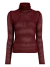 Proenza Schouler White Label Hailey Stripe Roll Neck Sweater In Brown