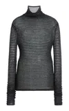 Proenza Schouler White Label Hailey Striped Wool; Cashmere And Silk Sweater In Black