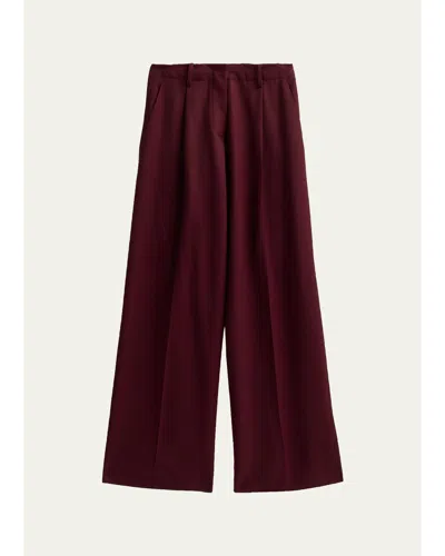 Proenza Schouler White Label Halima Wool Gabardine Pants In Oxblood