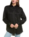 Proenza Schouler White Label Hall Crinkle Shirt In Black