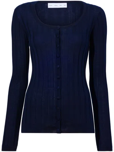 Proenza Schouler White Label Hattie Cardigan In Blue