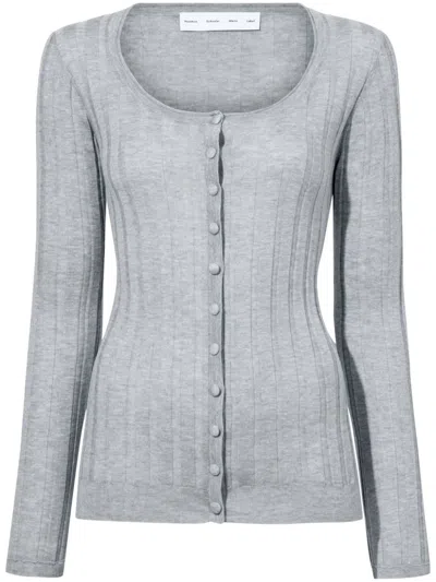 Proenza Schouler White Label Hattie Cardigan In Grey