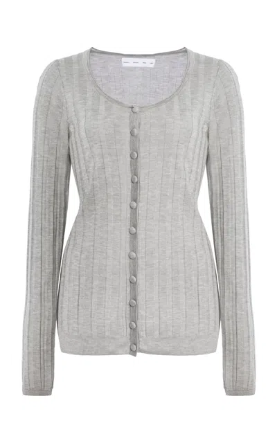 Proenza Schouler White Label Hattie Cashmere-blend Cardigan In Grey