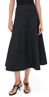 Proenza Schouler White Label Heidi Skirt In Tech Cotton Black In Black