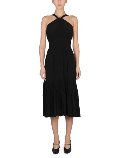 Proenza Schouler White Label High Neck Turtleneck Dress With Thin Straps In Black