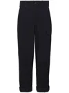 Proenza Schouler White Label High-rise Cotton-linen Blend Trousers In Black
