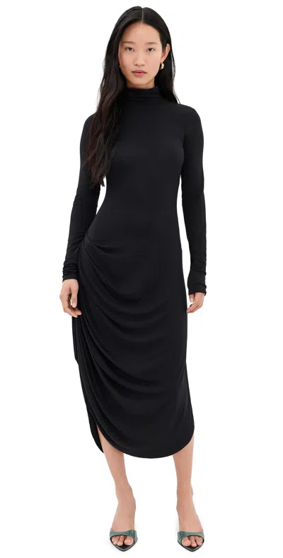 Proenza Schouler White Label Long Imogen Draped-detail Dress In Black