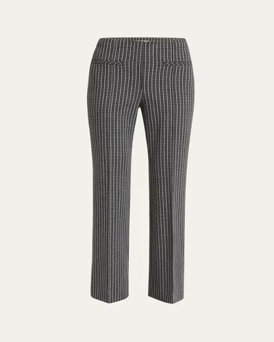 Proenza Schouler White Label Isadora Cropped Pants In Black/white Check
