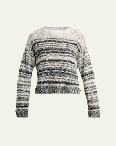 Proenza Schouler White Label Ivara Textured Linen Knit Crewneck Sweater In Multi