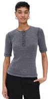 Proenza Schouler White Label Jacqueline Shirt In Boucle Rib Ink Melange In Ink Melange