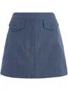 Proenza Schouler White Label Jamison Wool Melange Mini Skirt In Blue