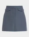 Proenza Schouler White Label Jamison Wool Melange Mini Skirt In Denim