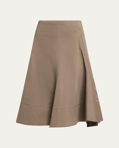 Proenza Schouler White Label Janan Canvas Midi Skirt In Brown