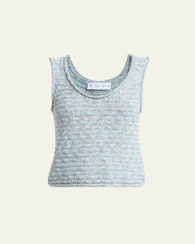 Proenza Schouler White Label Janine Melange Knit Tank Top In Blue
