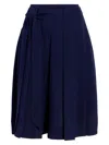 Proenza Schouler White Label Jess Pleated Belted Skirt In Blue