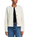 Proenza Schouler White Label Josephine Brushed Knit Cotton Cardigan In Eggshell