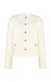 Proenza Schouler White Label Josephine Brushed Knit Cotton Cardigan In Eggshell