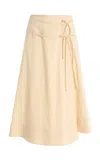 Proenza Schouler White Label Jovie Slub Linen-blend Wrap Skirt In Neutral