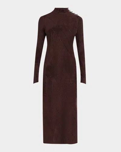 Proenza Schouler White Label Jude Chenille Turtleneck Maxi Dress In Hickory