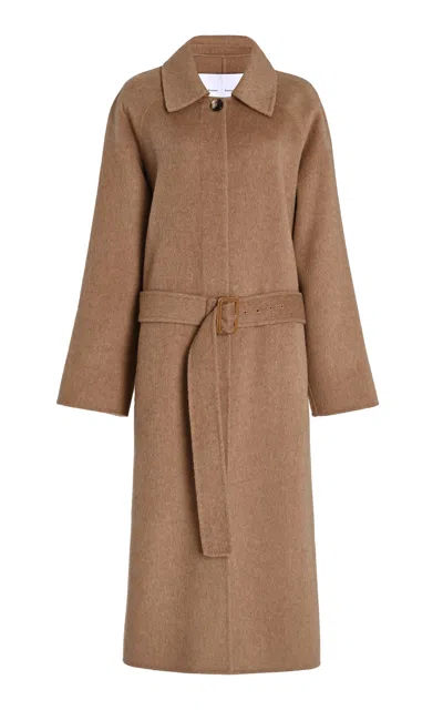 Proenza Schouler White Label Juliette Brushed Wool-blend Coat In Brown