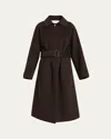 Proenza Schouler White Label Juliette Long Brushed Wool Coat In Hickory