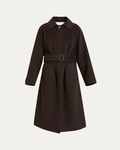 Proenza Schouler White Label Juliette Long Brushed Wool Coat In Hickory