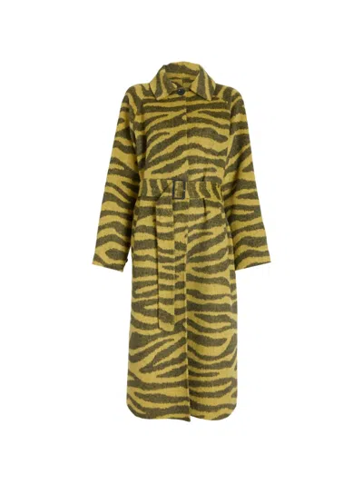 Proenza Schouler White Label Juliette Zebra-jacquard Coat In Green