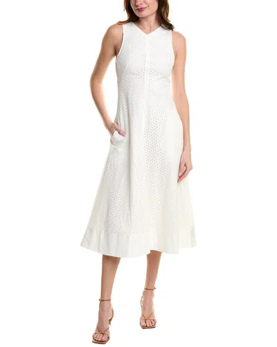 Proenza Schouler White Label Juno Eyelet Midi Dress In Off White