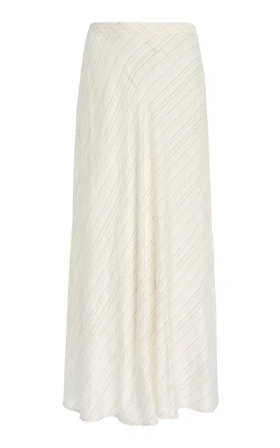 Proenza Schouler White Label Kaia Skirt In Woven Stripe Flou In Neutral