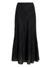 Proenza Schouler White Label Mens Black Chalk Kaia Striped Woven Midi Skirt In Black
