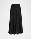 Proenza Schouler White Label Mens Black Chalk Kaia Striped Woven Midi Skirt In Black