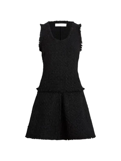 Proenza Schouler White Label Kaida Dress In Basketweave Tweed In Black