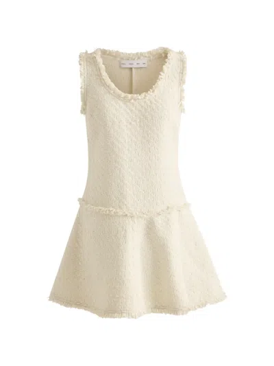 Proenza Schouler White Label Kaida Dress In Basketweave Tweed In White