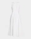 Proenza Schouler White Label Kailey Stretch Poplin Maxi Dress In White