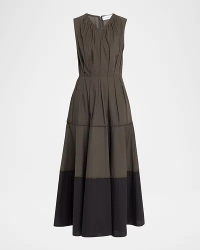 Proenza Schouler White Label Kailey Tiered Poplin Maxi Dress In Multi