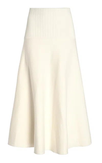 Proenza Schouler White Label Katalina Soufflé-knit Midi Skirt In Ivory