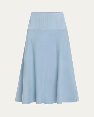 Proenza Schouler White Label Katalina Souffle Knit Skirt In Lark Blue