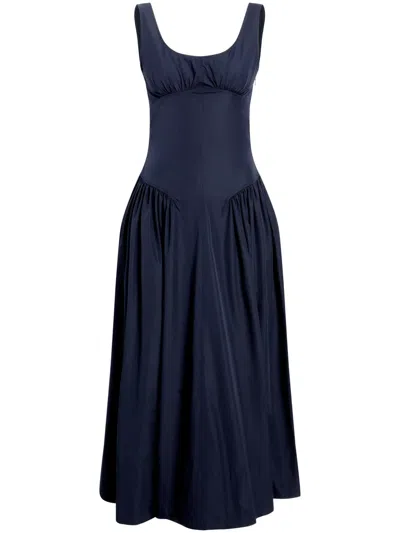 Proenza Schouler White Label Kendall Dress In Navy Tech In Blue