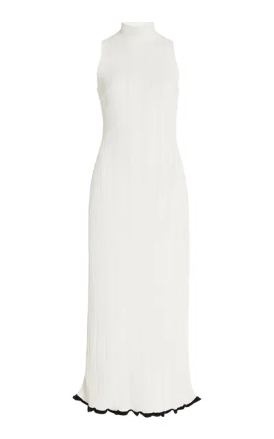 Proenza Schouler White Label Kim Pointelle-knit Midi Dress In White