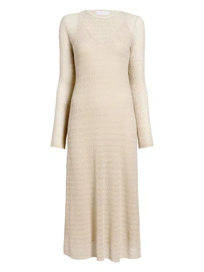 Proenza Schouler White Label Knitted Long-sleeve Midi Dress In Neutral