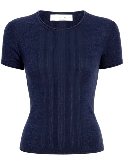 Proenza Schouler White Label Knitted T-shirt In Blue