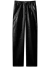 Proenza Schouler White Label Lacquered-effect Straight-leg Trousers In Schwarz