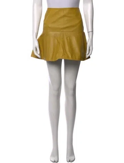 Pre-owned Proenza Schouler White Label Lamb Fur Mini Skirt In Yellow